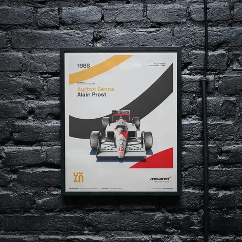 Cuadro Auto Mclaren Racing Mp4/4 | 1988 Senna Y Prost F1 4