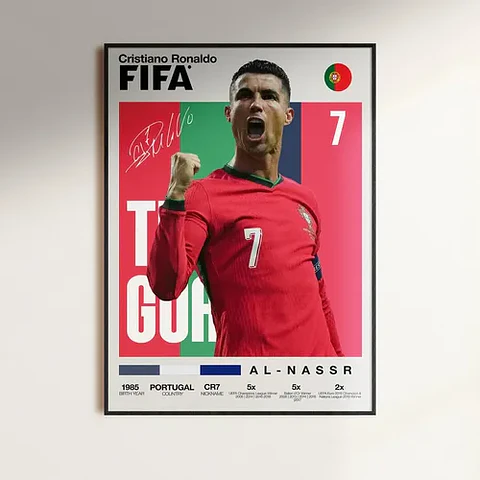 Cuadro Cristiano Ronaldo Cr7 Leyenda Portugal + Marco