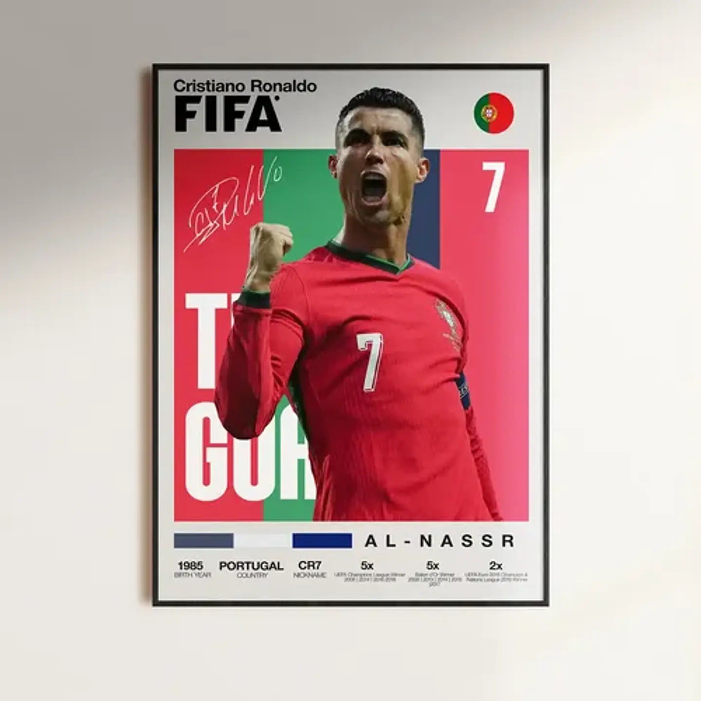Cuadro Cristiano Ronaldo Cr7 Leyenda Portugal + Marco 1