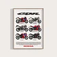 Cuadro Moto Honda Cbr Superbike 2026 Colección + Marco Negro - Miniatura 2
