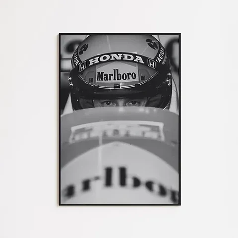 Cuadro Ayrton Senna F1 | Primer Plano + Marco