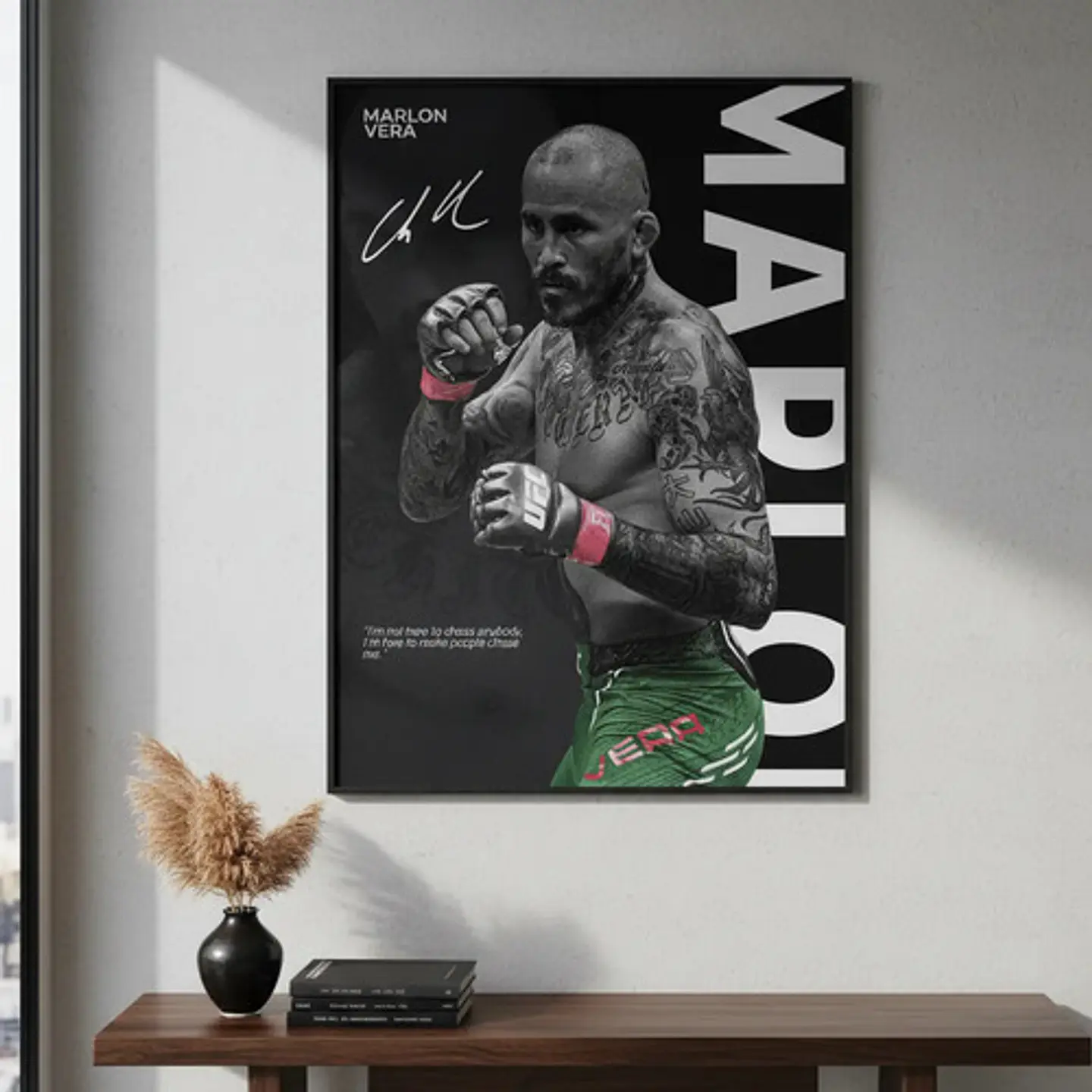 Cuadro Ufc Marlon Chito Vera Peso Gallo + Marco Negro 2