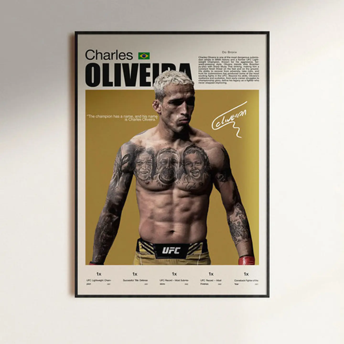 Cuadro Deportivo Charles Do Bronx Oliveira Campeón Ufc 1