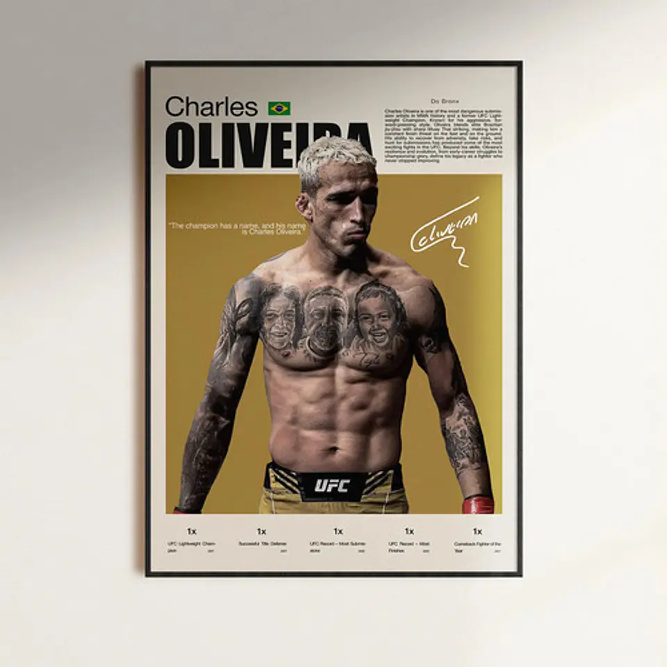 Cuadro Deportivo Charles Do Bronx Oliveira Campeón Ufc 1