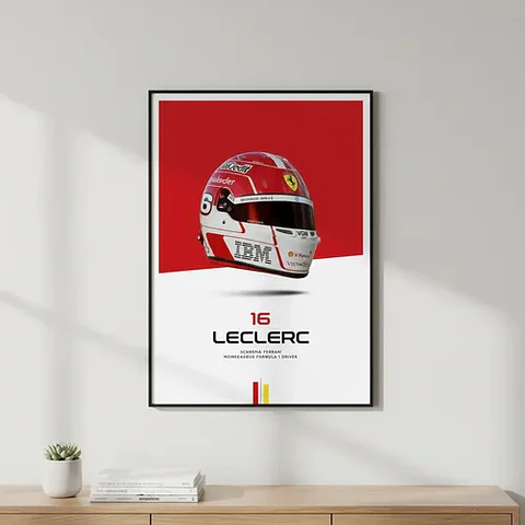 Cuadro Charles Leclerc F1 Casco Ferrari | Piloto Fórmula 1