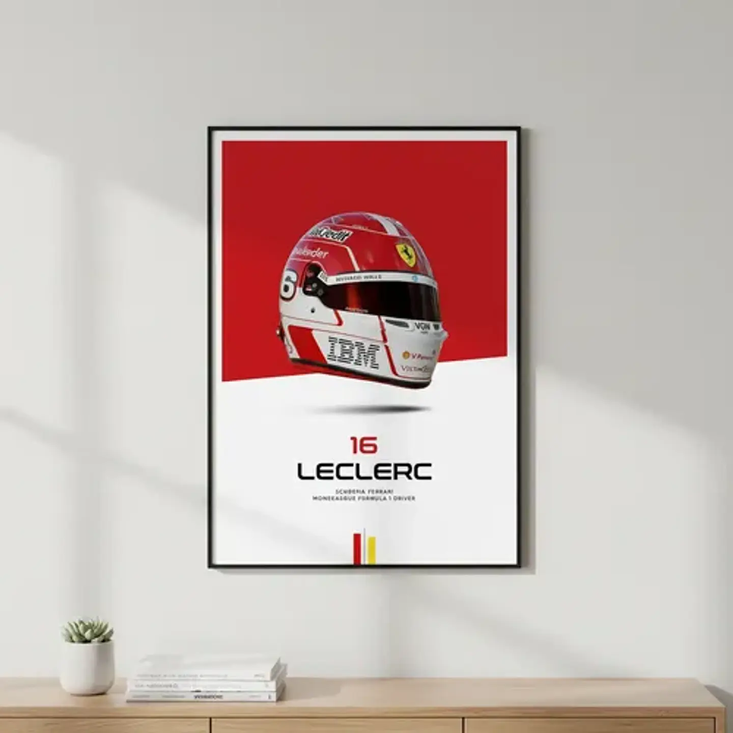 Cuadro Charles Leclerc F1 Casco Ferrari | Piloto Fórmula 1 2