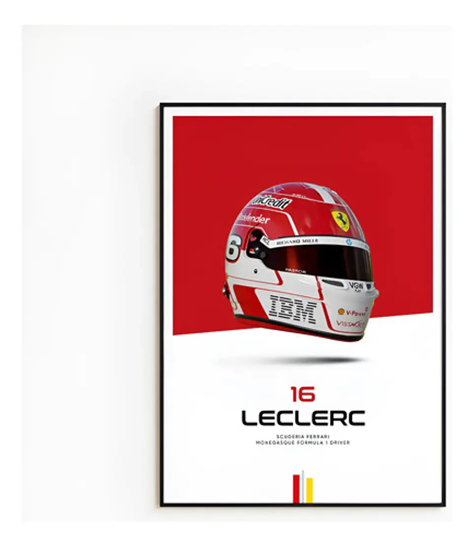Cuadro Charles Leclerc F1 Casco Ferrari | Piloto Fórmula 1 3
