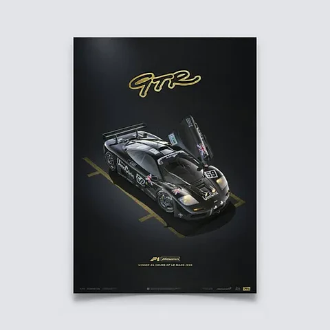 Cuadro Auto Mclaren F1 Gtr Negro | 24 Horas De Le Mans