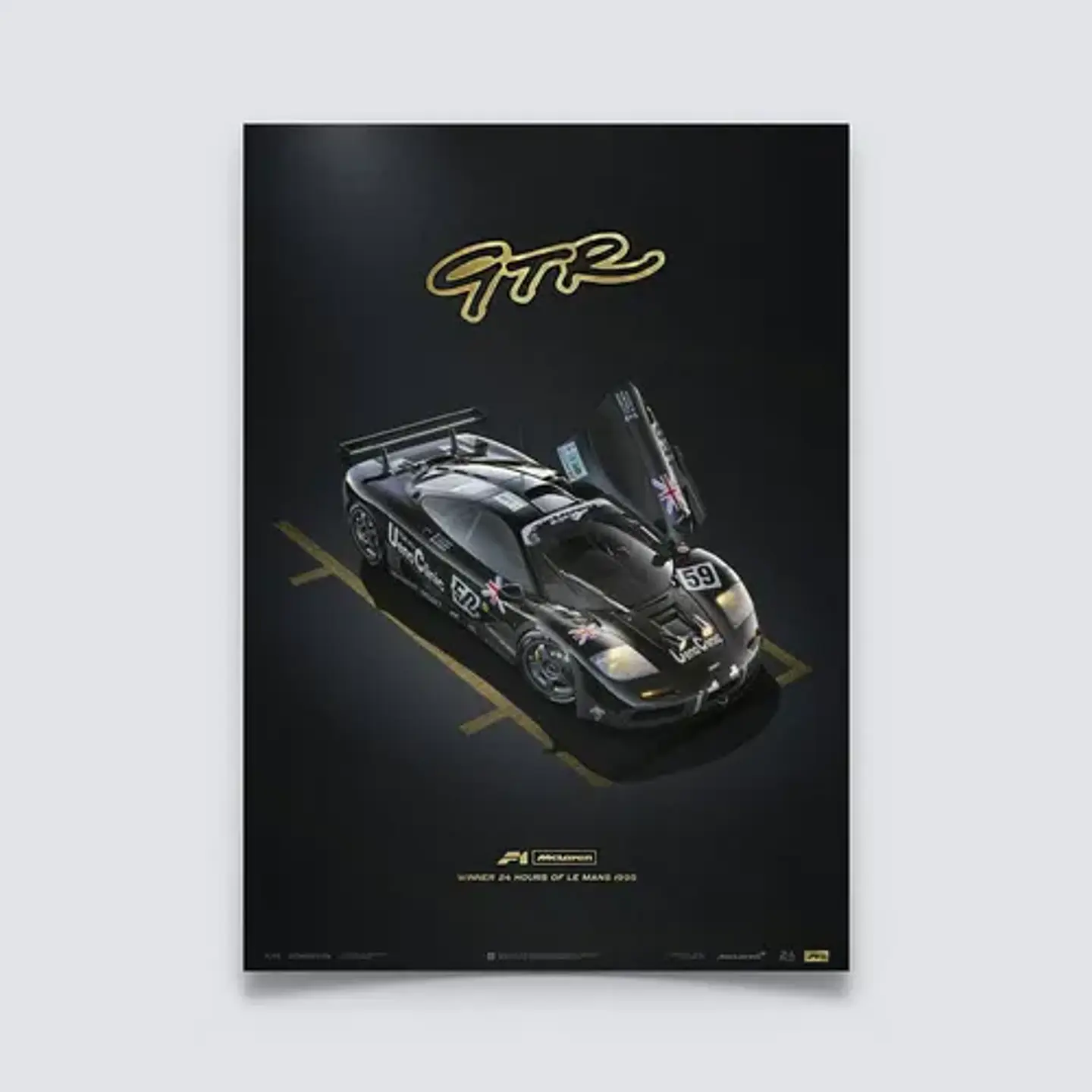 Cuadro Auto Mclaren F1 Gtr Negro | 24 Horas De Le Mans 1