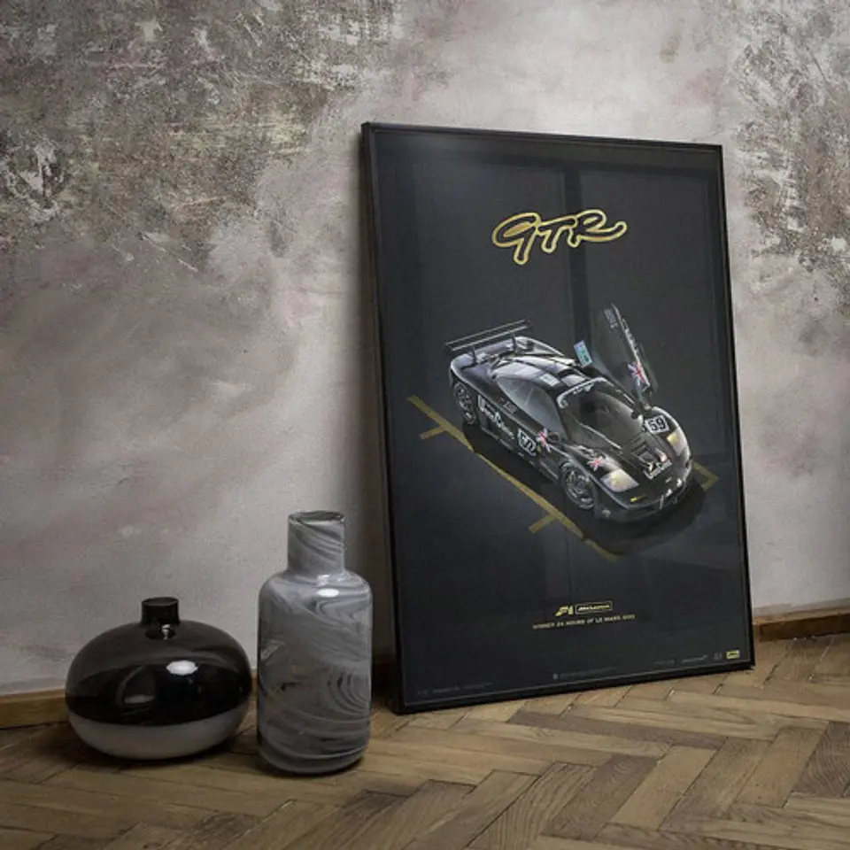 Cuadro Auto Mclaren F1 Gtr Negro | 24 Horas De Le Mans 2
