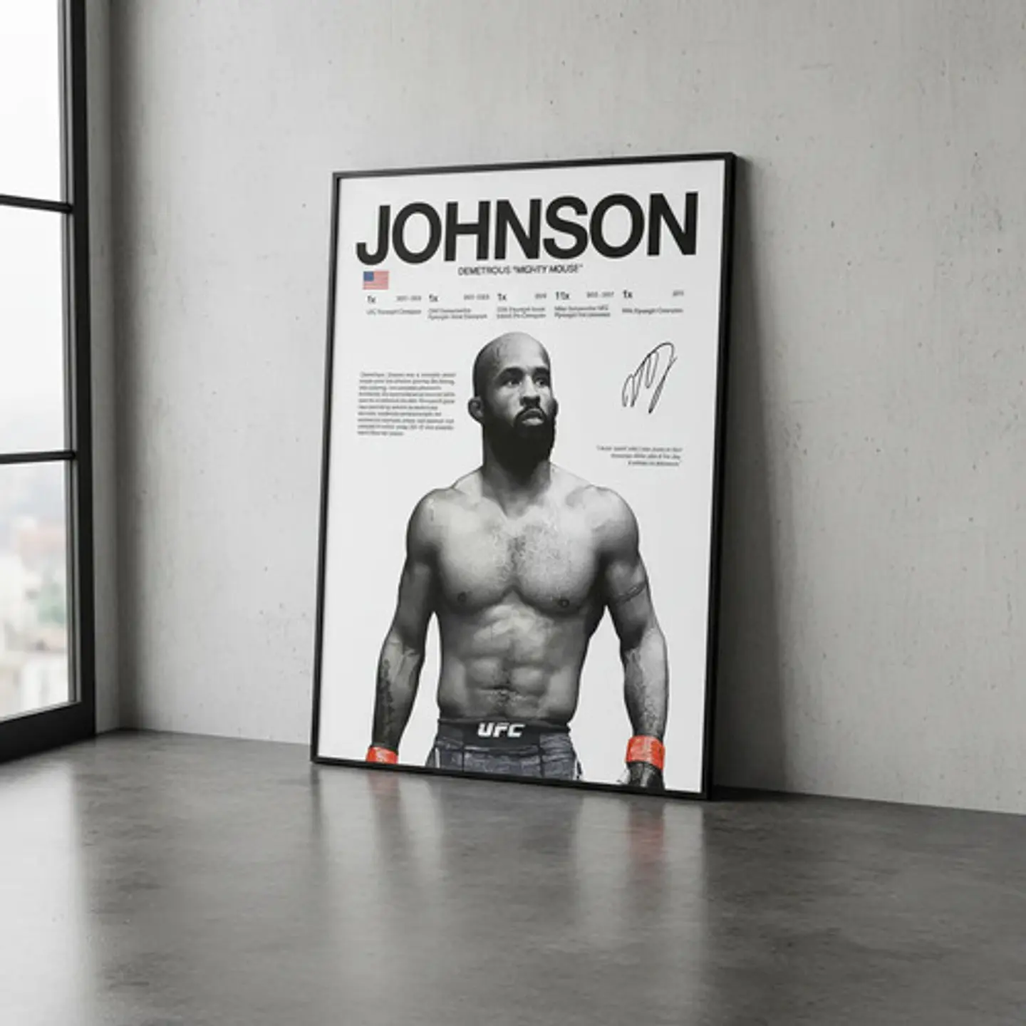 Cuadro Demetrious Mighty Mouse Johnson  Leyenda Ufc Y Mma 1