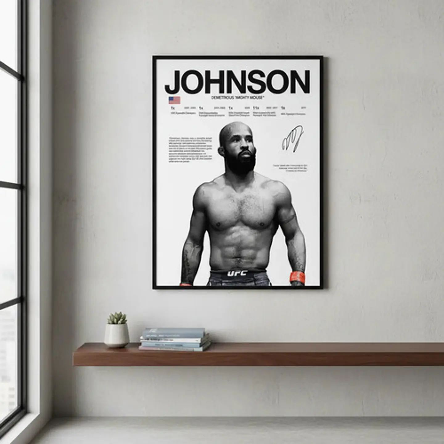Cuadro Demetrious Mighty Mouse Johnson  Leyenda Ufc Y Mma 3