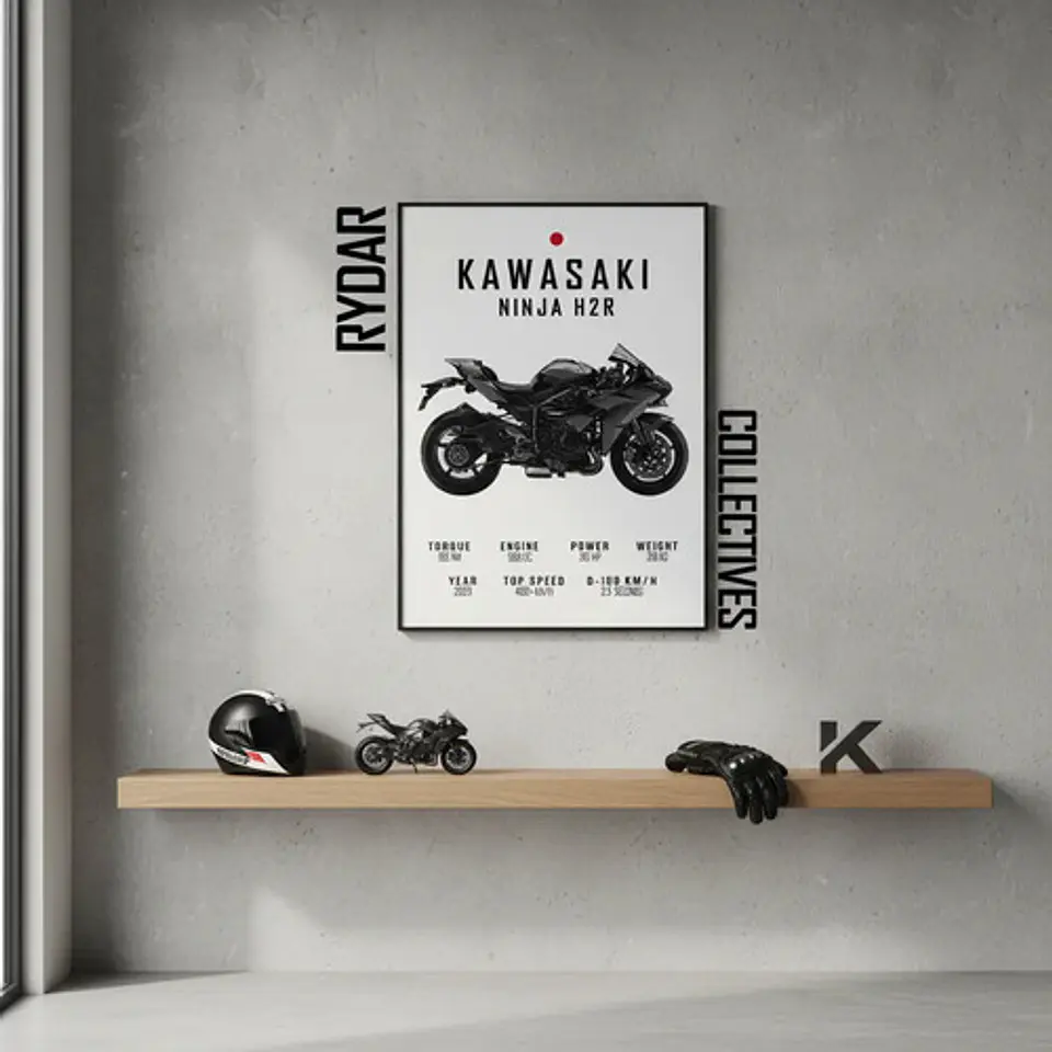 Cuadro Moto Kawasaki Ninja H2r + Marco 1