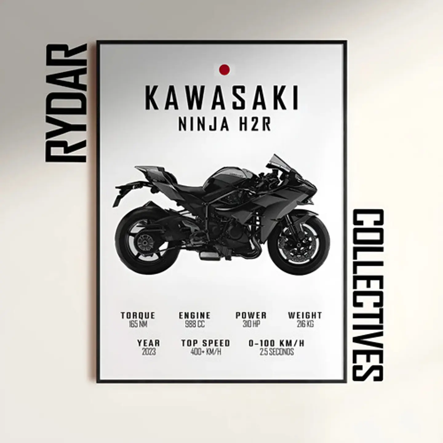 Cuadro Moto Kawasaki Ninja H2r + Marco 2
