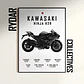 Cuadro Moto Kawasaki Ninja H2r + Marco - Miniatura 2