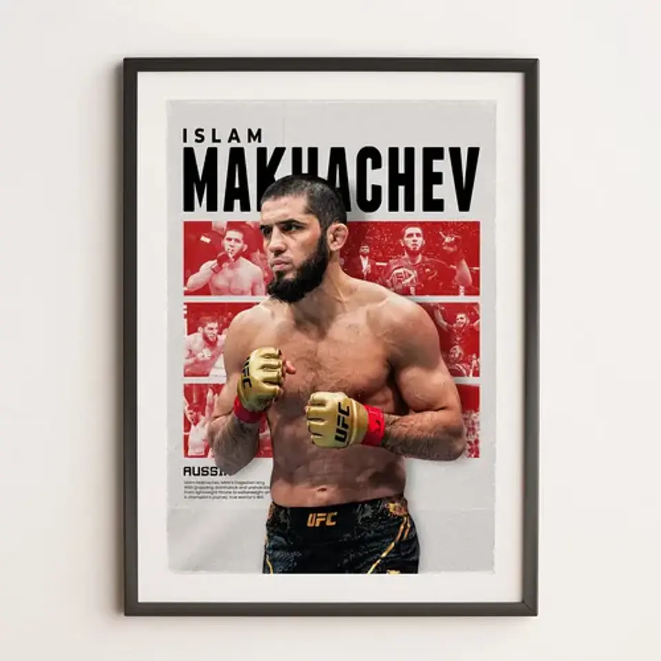 Cuadro De Islam Makhachev Ufc Peleador + Marco 5