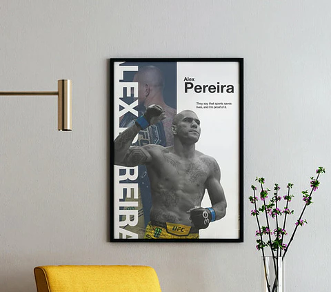 Cuadro Ufc Alex Pereira  Cuadro Premium Con Marco Negro
