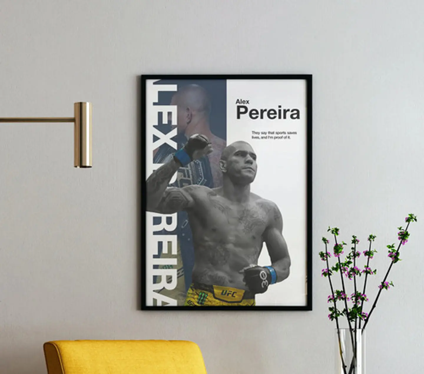 Cuadro Ufc Alex Pereira  Cuadro Premium Con Marco Negro 1