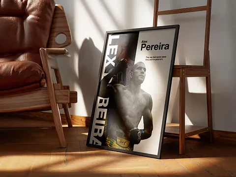 Cuadro Ufc Alex Pereira  Cuadro Premium Con Marco Negro