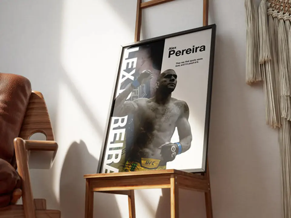 Cuadro Ufc Alex Pereira  Cuadro Premium Con Marco Negro 3