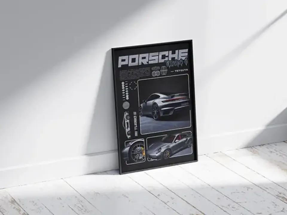 Cuadro Porsche 911 Turbo S | Automovilismo Deportivo + Marco 1