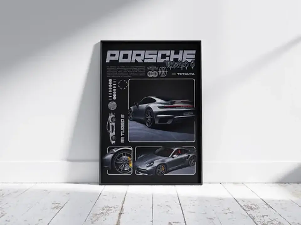 Cuadro Porsche 911 Turbo S | Automovilismo Deportivo + Marco 4