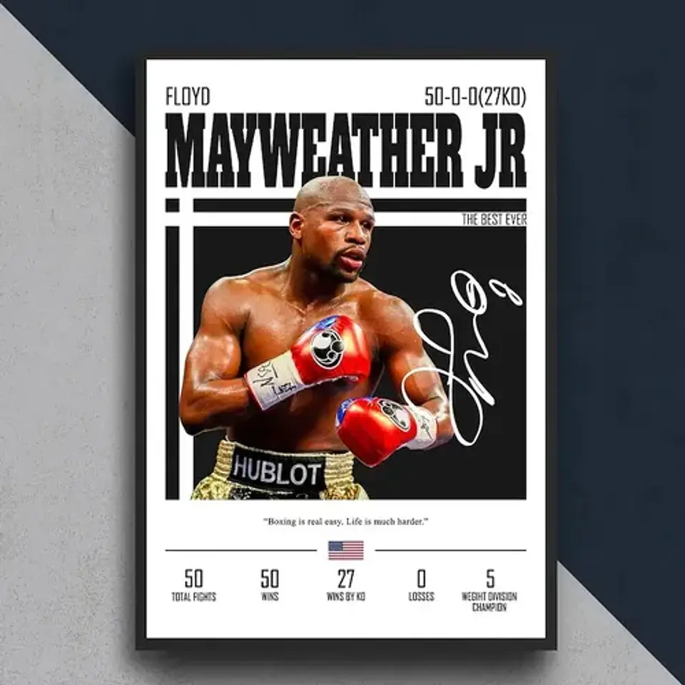 12 Cuadro Boxeadores Leyendas Del Boxeo + Marco 14