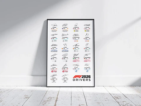 Cuadro Firmas De Pilotos De F1 2026 Colección Especial
