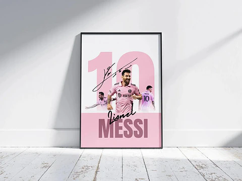 Cuadro Lionel Messi Inter De Miami | Fútbol + Marco