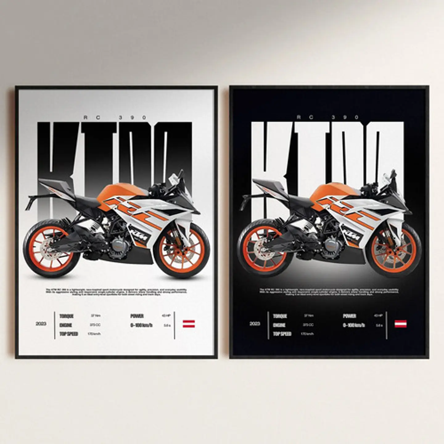 Cuadro Moto Ktm Rc 390 + Marco 1