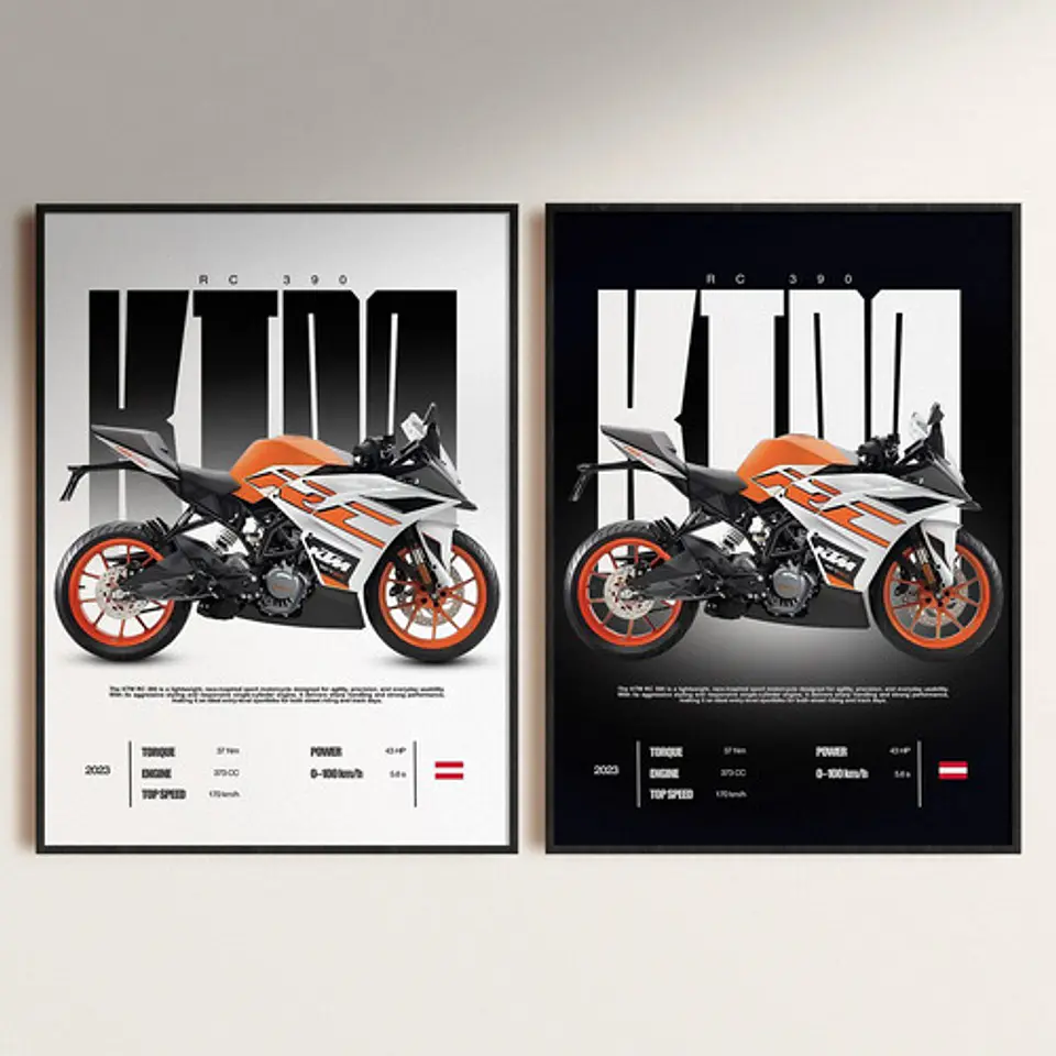 Cuadro Moto Ktm Rc 390 + Marco 1
