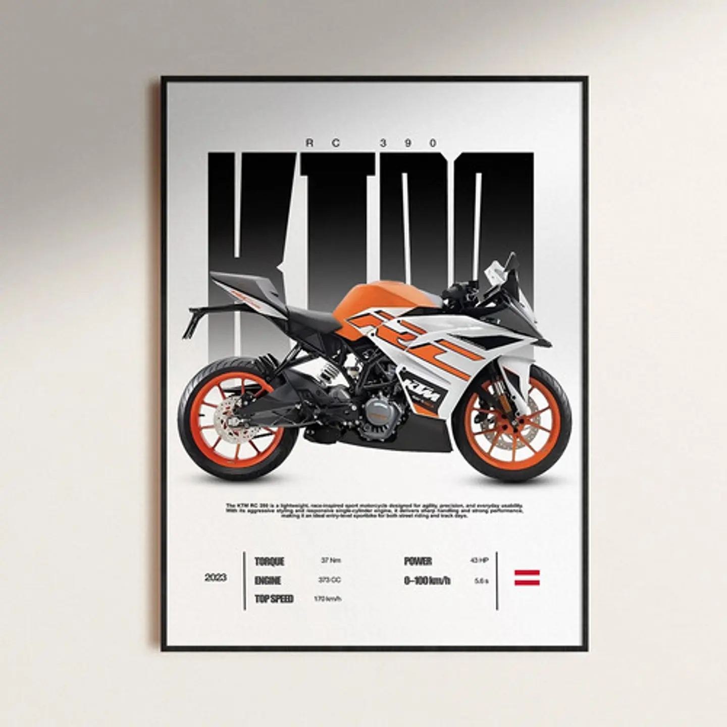 Cuadro Moto Ktm Rc 390 + Marco 3