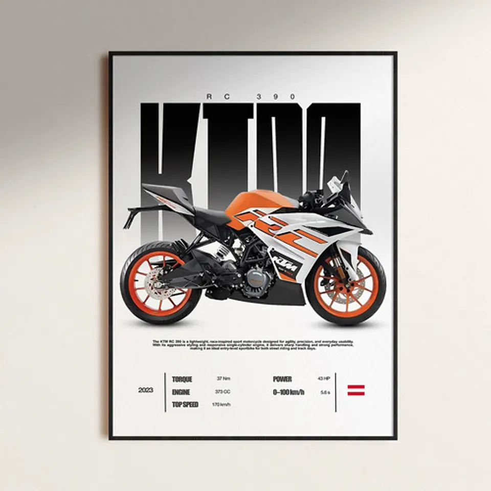 Cuadro Moto Ktm Rc 390 + Marco 3