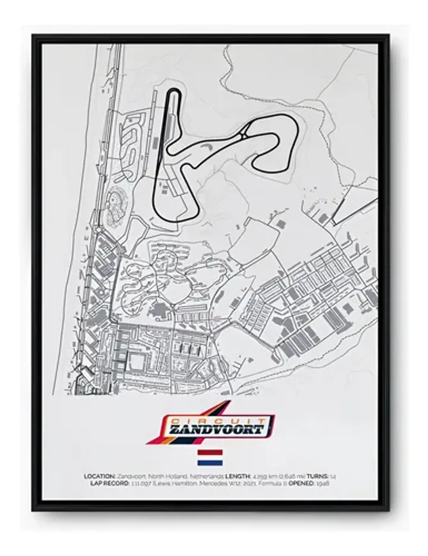 Cuadro Circuito Zandvoort F1 Países Bajos Formula 1 + Marco 2