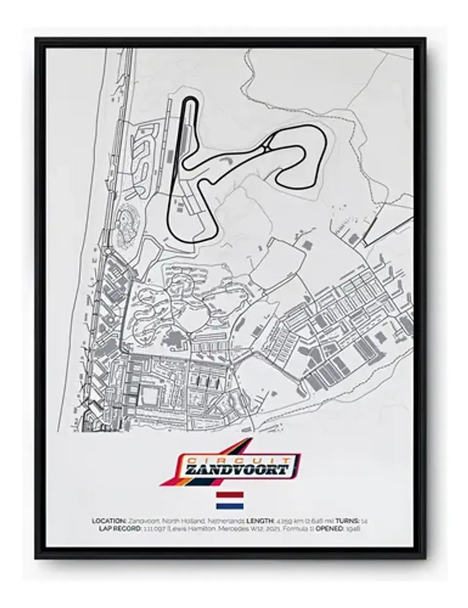 Cuadro Circuito Zandvoort F1 Países Bajos Formula 1 + Marco 2