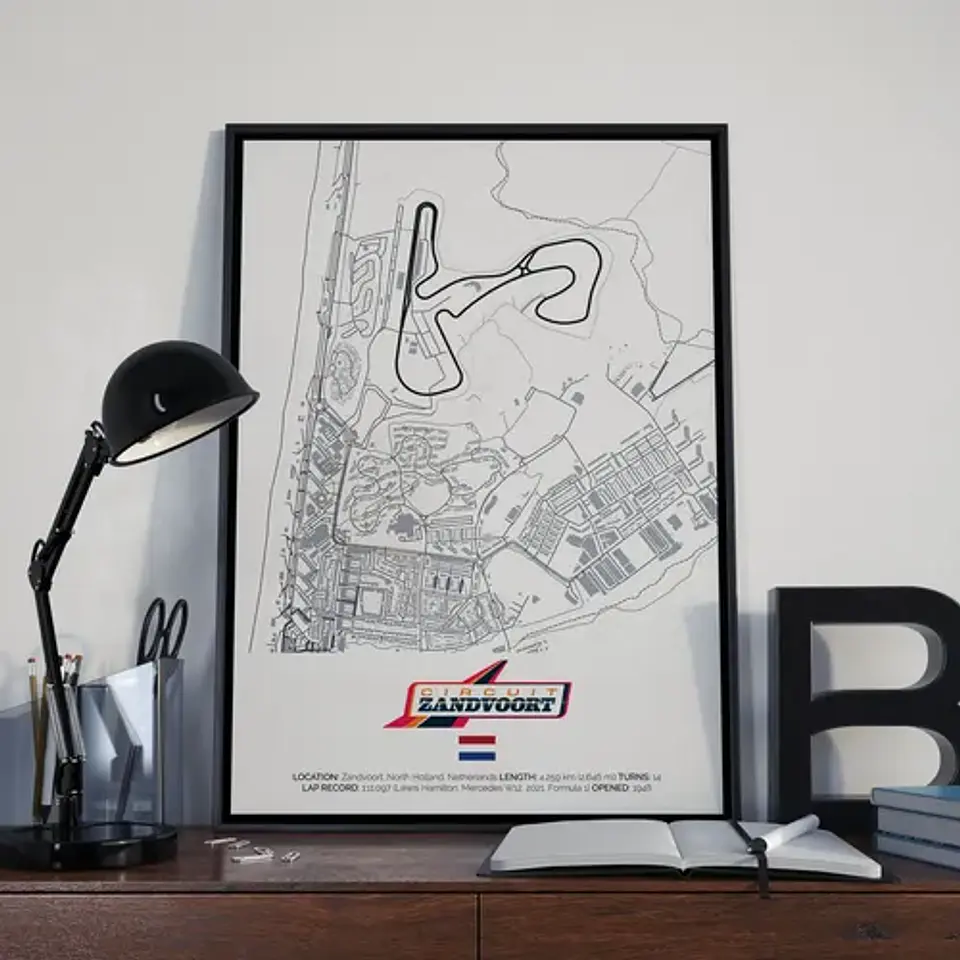 Cuadro Circuito Zandvoort F1 Países Bajos Formula 1 + Marco 3