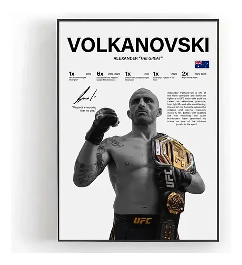 Cuadro Alexander Volkanovski N°1 Peso Pluma Ufc The Great