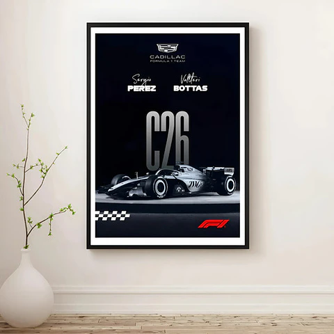 Cuadro Cadillac F1 Team Fórmula 1 Potencia Americana + Marco