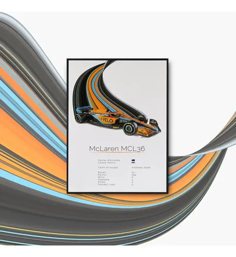 Cuadro Auto Mclaren Mcl36 Colección F1 Fórmula 1 + Marco 1