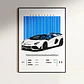 Cuadro Lamborghini Aventador Descapotable Blanco + Marco - Miniatura 1