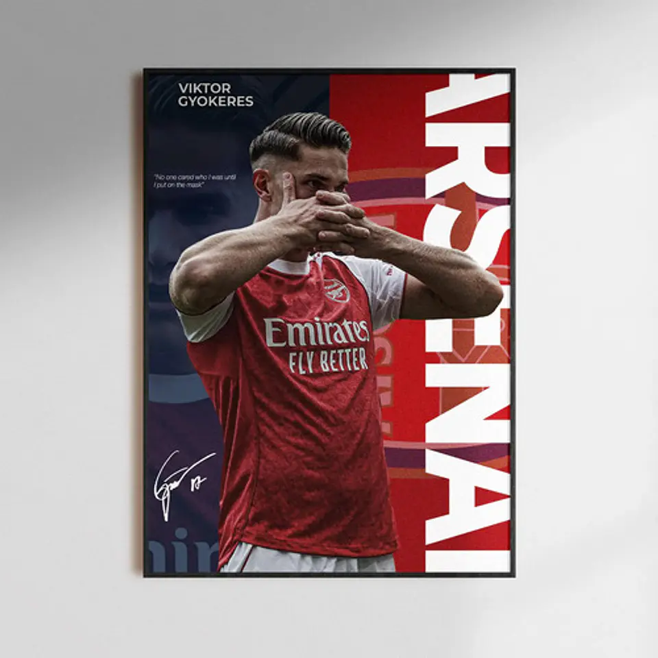 Cuadro Fútbol Viktor Gyökeres Arsenal + Marco 1