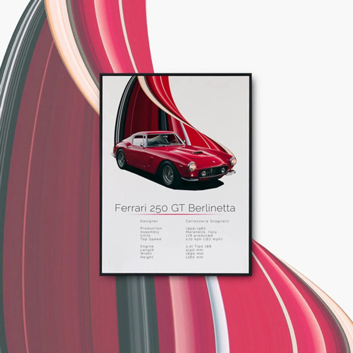 Cuadro Auto Ferrari 250 Gt Berlinetta 1959 Clásico + Marco 1