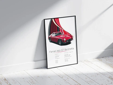 Cuadro Auto Ferrari 250 Gt Berlinetta 1959 Clásico + Marco