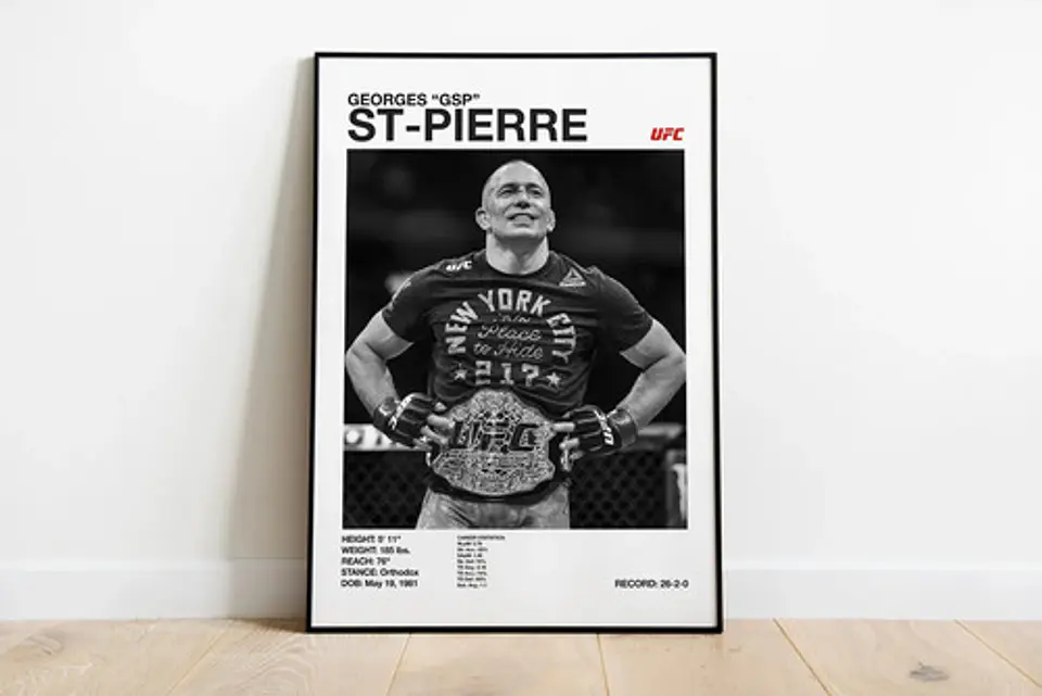 Cuadro Georges St-pierre Peso Welter Ufc Rush + Marco 1