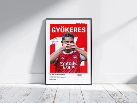 Cuadro Fútbol Viktor Gyökeres Arsenal + Marco