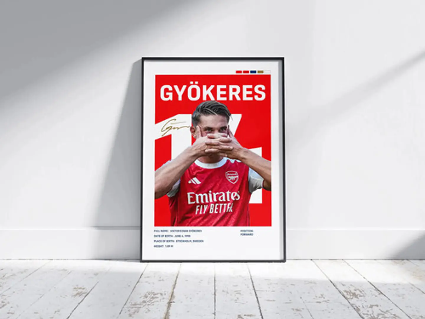 Cuadro Fútbol Viktor Gyökeres Arsenal + Marco 1