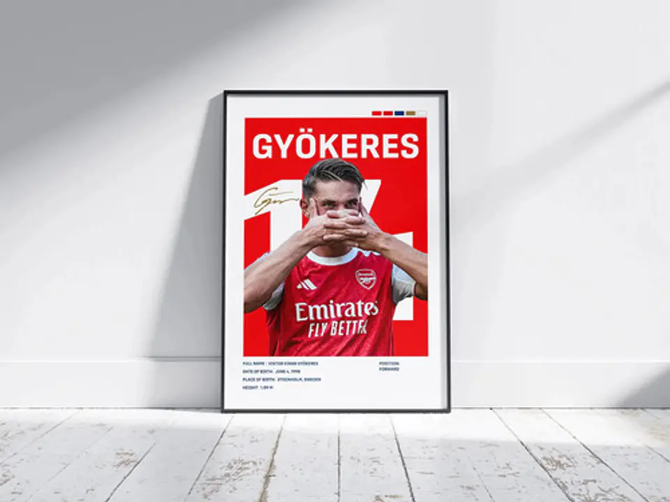 Cuadro Fútbol Viktor Gyökeres Arsenal + Marco 1