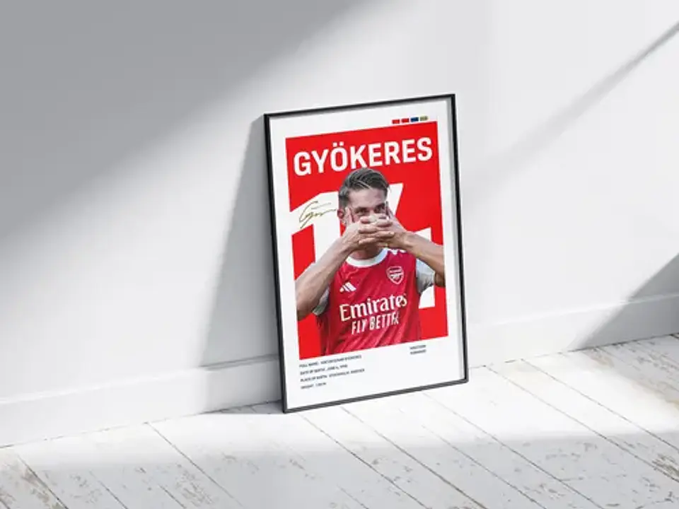 Cuadro Fútbol Viktor Gyökeres Arsenal + Marco 2
