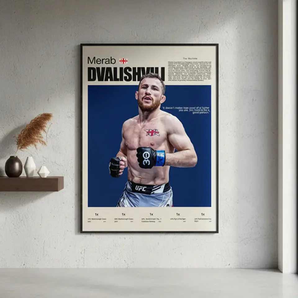 Cuadro Merab The Machine Dvalishvili Ufc + Marco 1