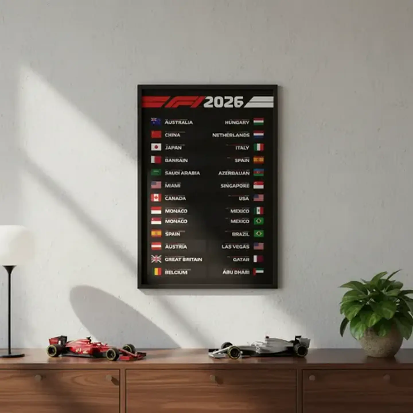 Cuadro Calendario De Fórmula 1 2026  Colección Especial 1